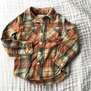 Peek Boys Flannel Button Up Shirt size Small 4-5